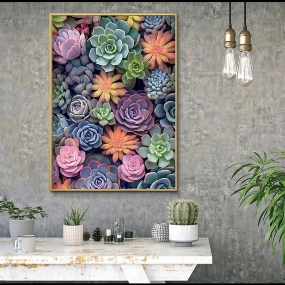 Succulent Garden 5D Diamond Painting Kit New - Picture 2 of 6